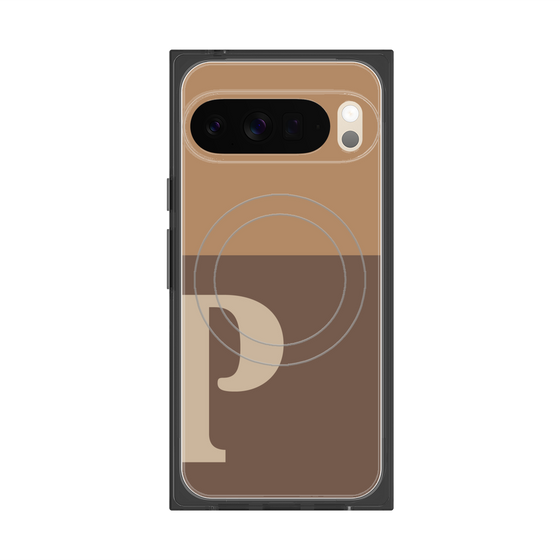 Premium Square Case with Pixelsnap［ Original - initial two tone - P brown ］