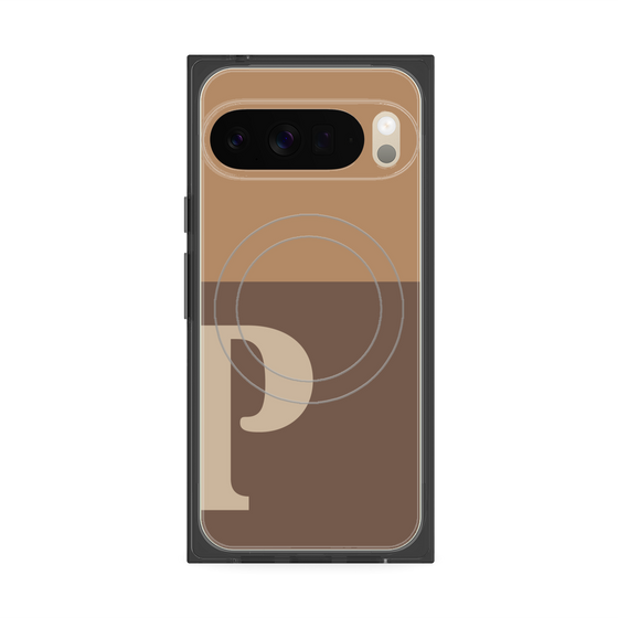 Premium Square Case with Pixelsnap［ Original - initial two tone - P brown ］