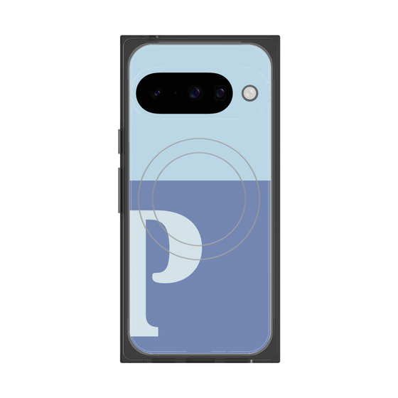 Premium Square Case with Pixelsnap［ Original - initial two tone - P blue ］