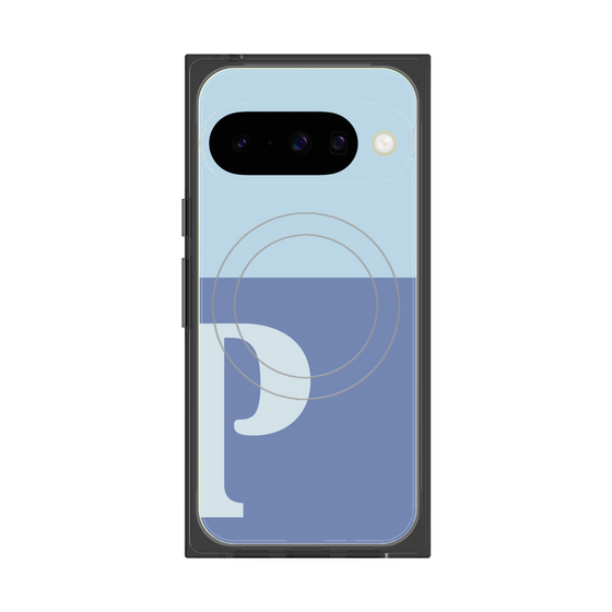 Premium Square Case with Pixelsnap［ Original - initial two tone - P blue ］