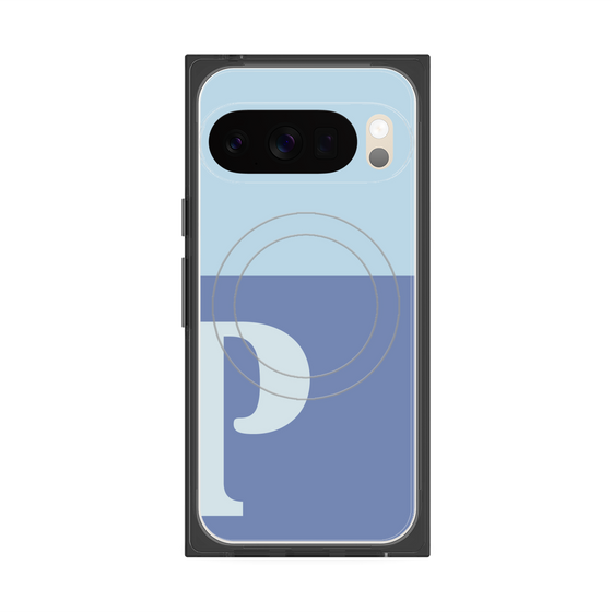 Premium Square Case with Pixelsnap［ Original - initial two tone - P blue ］