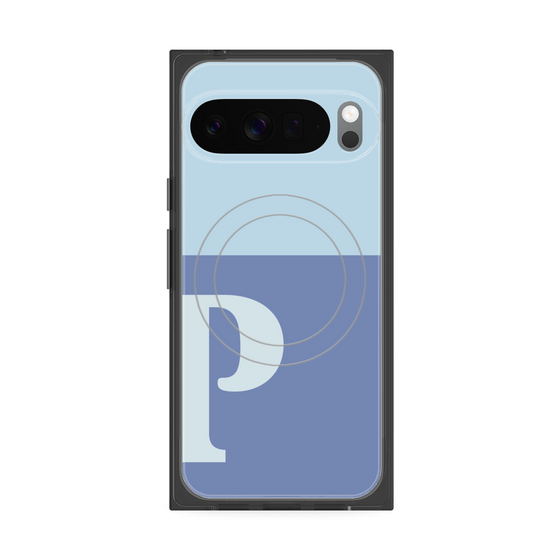 Premium Square Case with Pixelsnap［ Original - initial two tone - P blue ］