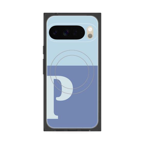 Premium Square Case with Pixelsnap［ Original - initial two tone - P blue ］