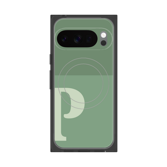 Premium Square Case with Pixelsnap［ Original - initial two tone - P green ］