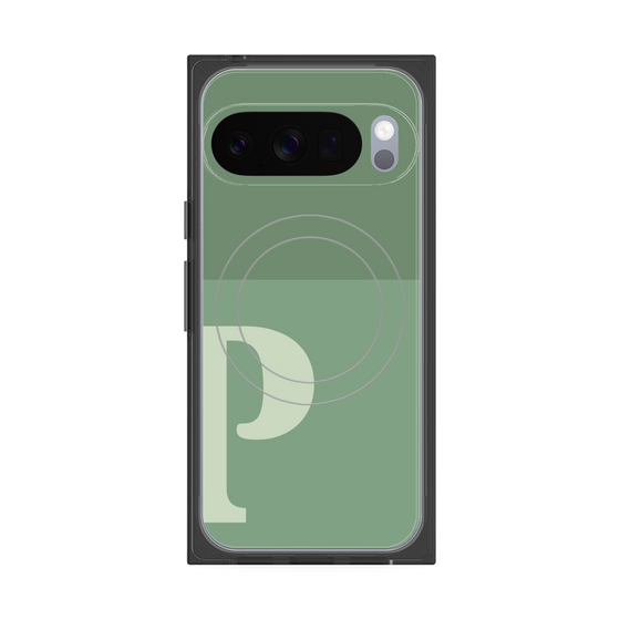 Premium Square Case with Pixelsnap［ Original - initial two tone - P green ］