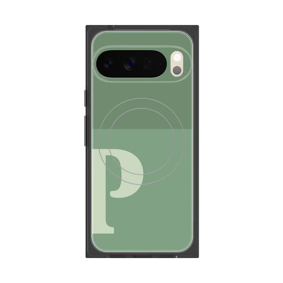 Premium Square Case with Pixelsnap［ Original - initial two tone - P green ］