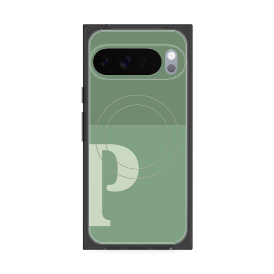 Premium Square Case with Pixelsnap［ Original - initial two tone - P green ］