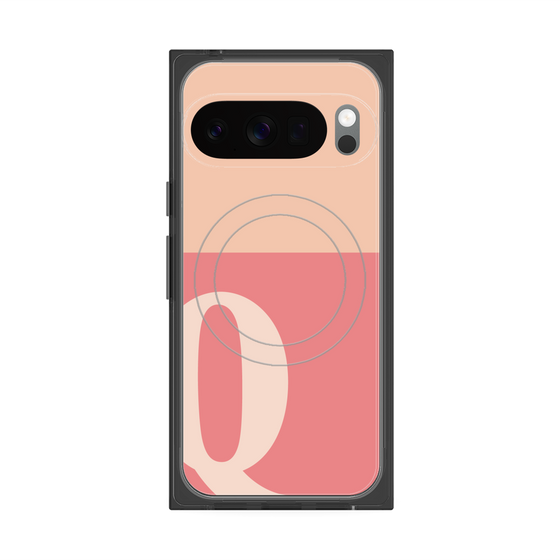 Premium Square Case with Pixelsnap［ Original - initial two tone - Q pink ］