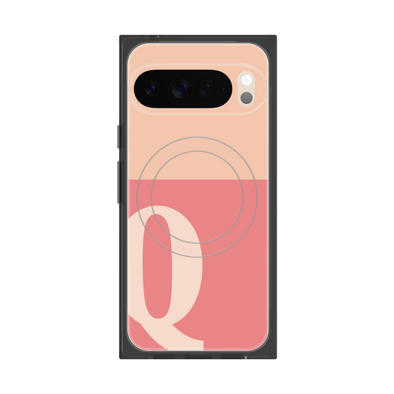 Premium Square Case with Pixelsnap［ Original - initial two tone - Q pink ］