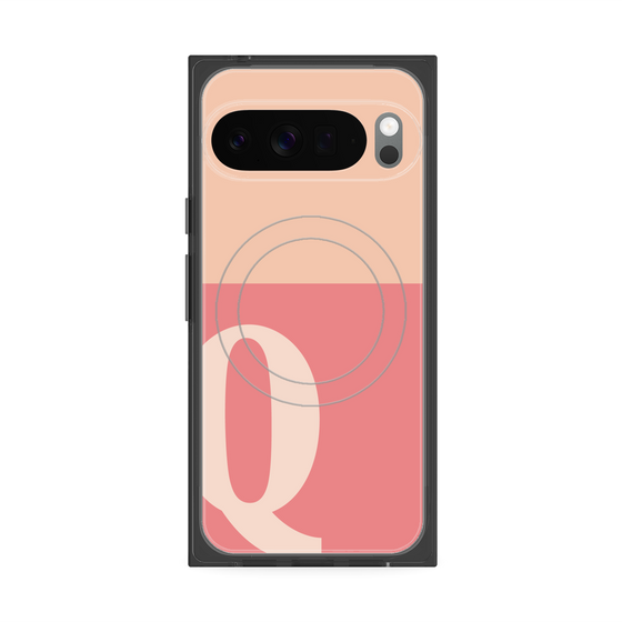 Premium Square Case with Pixelsnap［ Original - initial two tone - Q pink ］