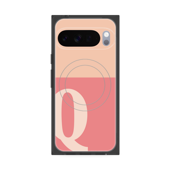 Premium Square Case with Pixelsnap［ Original - initial two tone - Q pink ］