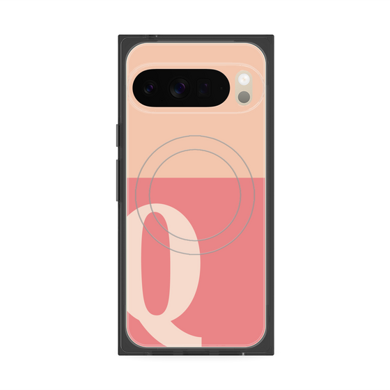 Premium Square Case with Pixelsnap［ Original - initial two tone - Q pink ］
