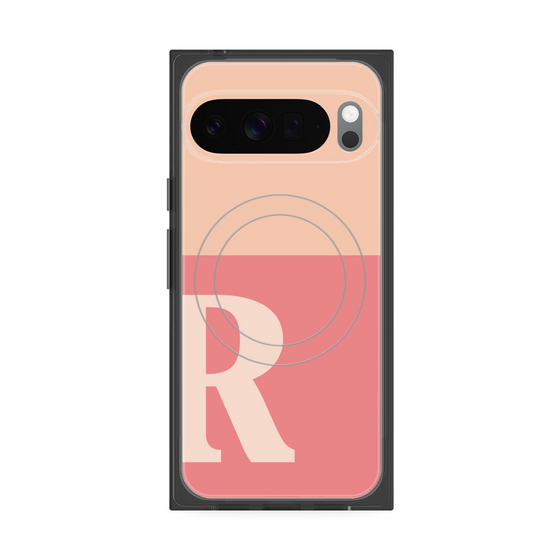 Premium Square Case with Pixelsnap［ Original - initial two tone - R pink ］