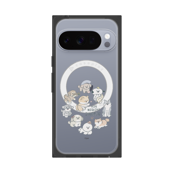 Premium Square Case with Pixelsnap［ Hello, It's Dog - All Together - Clear ］
