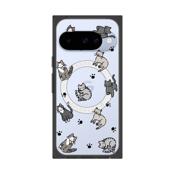 Premium Square Case with Pixelsnap［ Original - CASEPLAY Cat All-over Pattern - color ］