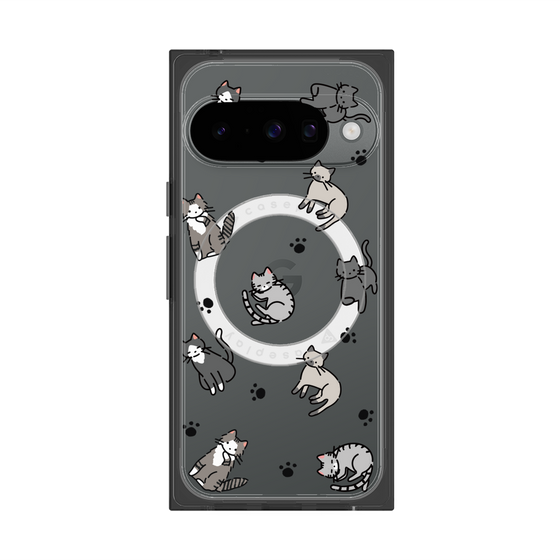 Premium Square Case with Pixelsnap［ Original - CASEPLAY Cat All-over Pattern - color ］