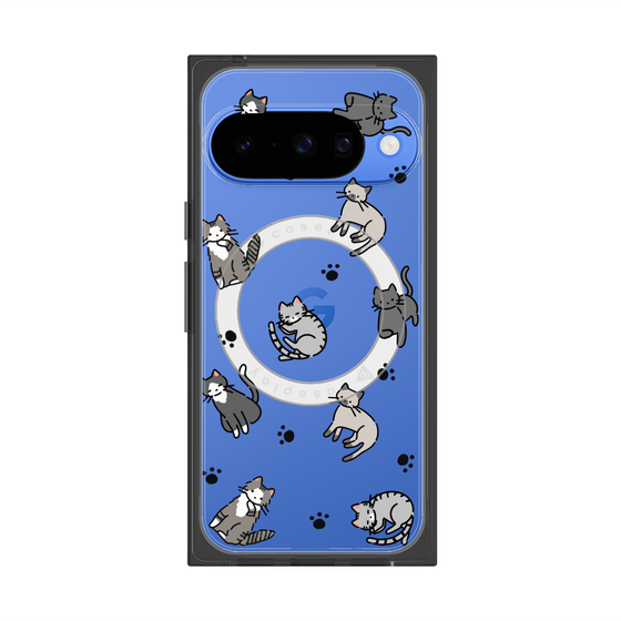 Premium Square Case with Pixelsnap［ Original - CASEPLAY Cat All-over Pattern - color ］