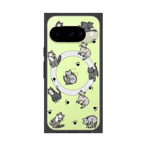 Premium Square Case with Pixelsnap［ Original - CASEPLAY Cat All-over Pattern - color ］