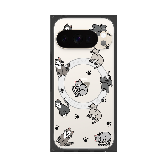 Premium Square Case with Pixelsnap［ Original - CASEPLAY Cat All-over Pattern - color ］