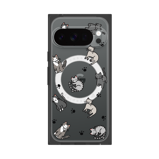 Premium Square Case with Pixelsnap［ Original - CASEPLAY Cat All-over Pattern - color ］