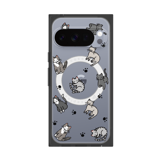 Premium Square Case with Pixelsnap［ Original - CASEPLAY Cat All-over Pattern - color ］