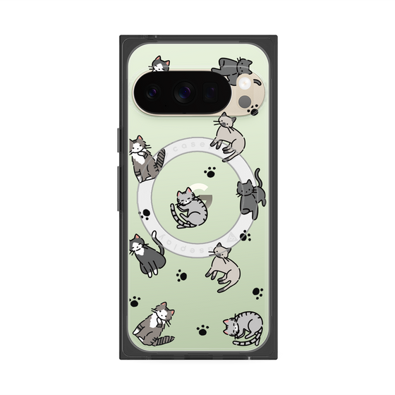 Premium Square Case with Pixelsnap［ Original - CASEPLAY Cat All-over Pattern - color ］