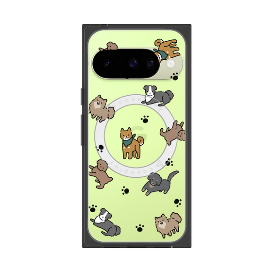 Premium Square Case with Pixelsnap［ Original - CASEPLAY Dog All-over Pattern - color ］