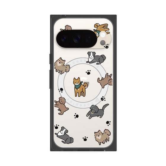 Premium Square Case with Pixelsnap［ Original - CASEPLAY Dog All-over Pattern - color ］