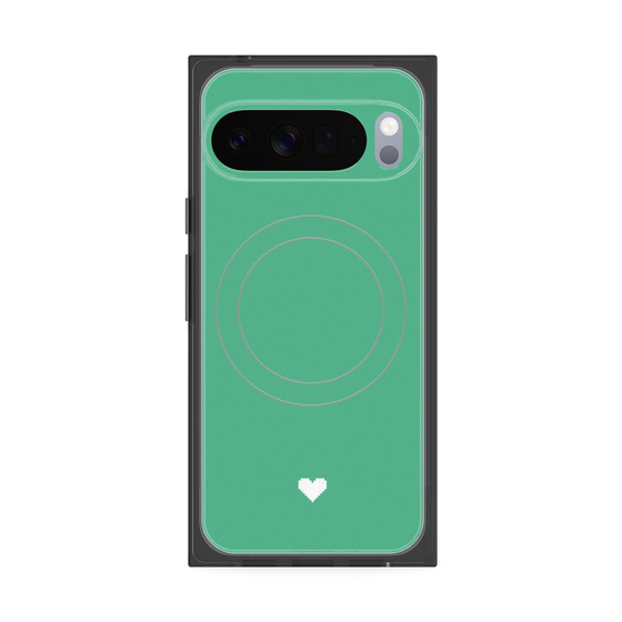 Premium Square Case with Pixelsnap［ Original - Favorite Color Heart - Green ］