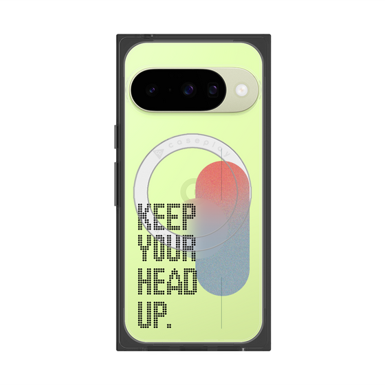 Premium Square Case with Pixelsnap［ Original - Dot Overlay - KEEP YOUR HEAD UP/A ］