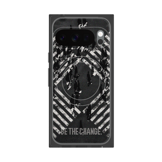 Premium Square Case with Pixelsnap［ Original - Dot Overlay - BE THE CHANGE/B ］