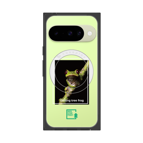 Premium Square Case with Pixelsnap［ Green Future Project - Gliding tree frog ］