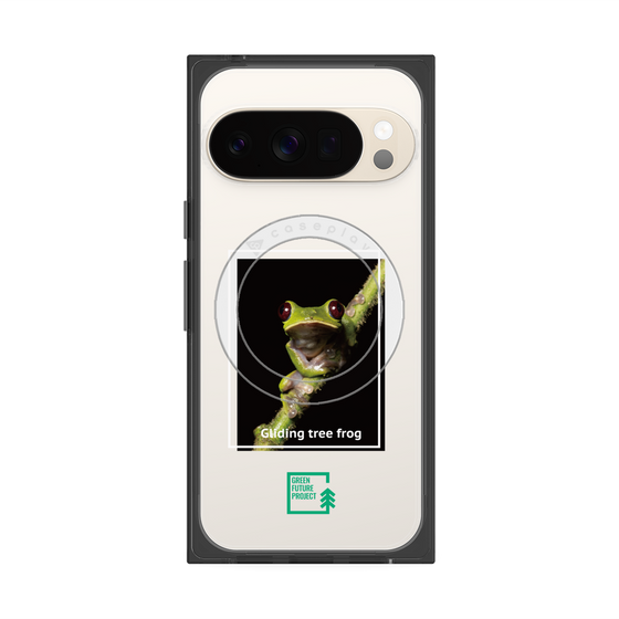 Premium Square Case with Pixelsnap［ Green Future Project - Gliding tree frog ］