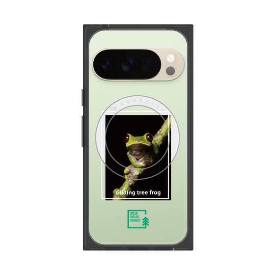Premium Square Case with Pixelsnap［ Green Future Project - Gliding tree frog ］