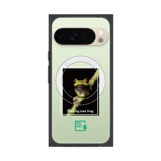 Premium Square Case with Pixelsnap［ Green Future Project - Gliding tree frog ］