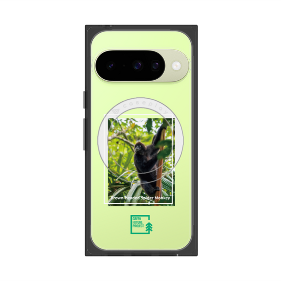 Premium Square Case with Pixelsnap［ Green Future Project - Brown-headed Spider Monkey ］