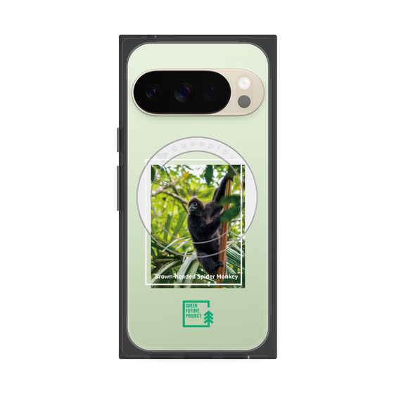 Premium Square Case with Pixelsnap［ Green Future Project - Brown-headed Spider Monkey ］