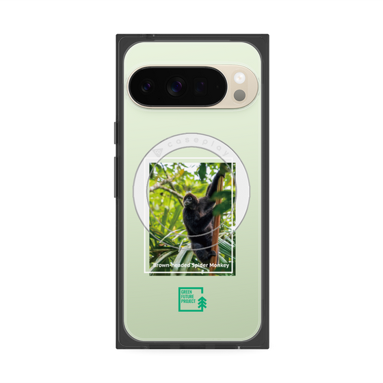 Premium Square Case with Pixelsnap［ Green Future Project - Brown-headed Spider Monkey ］