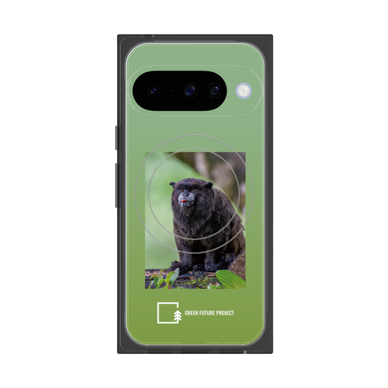 Premium Square Case with Pixelsnap［ Green Future Project - Black-mantled Tamarin ］