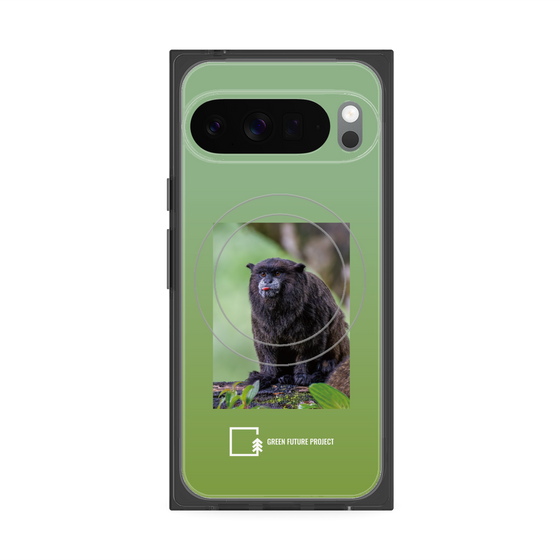Premium Square Case with Pixelsnap［ Green Future Project - Black-mantled Tamarin ］