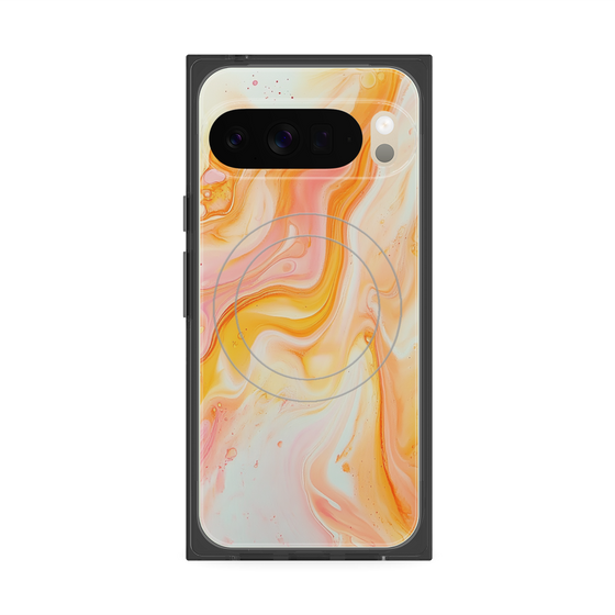 Premium Square Case with Pixelsnap［ Color Rain - Original - Tangerine Mist ］