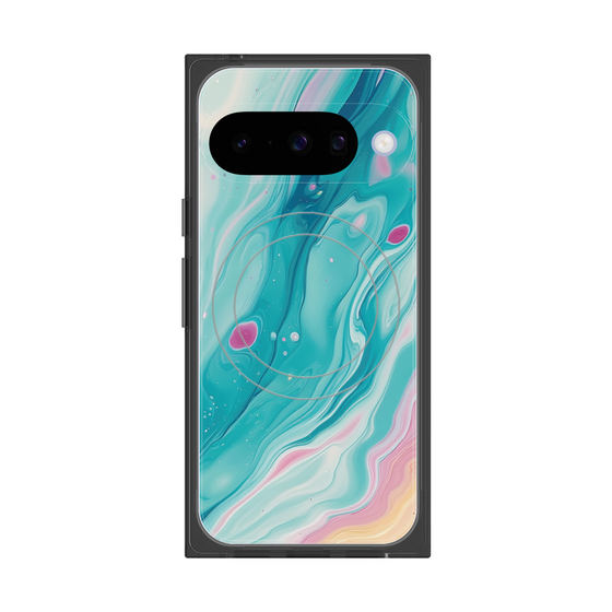Premium Square Case with Pixelsnap［ Color Rain - Original - Serene Wave ］