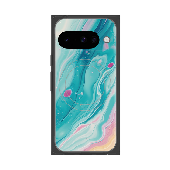 Premium Square Case with Pixelsnap［ Color Rain - Original - Serene Wave ］