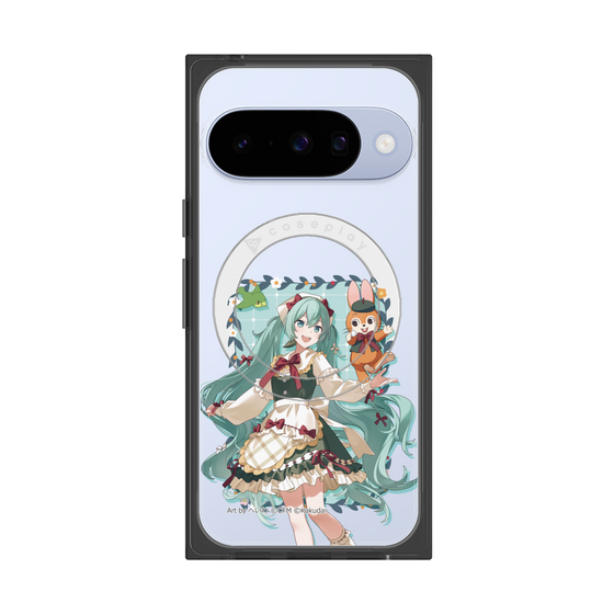 Premium Square Case with Pixelsnap［ Hatsune Miku × Kuppy Ramune - Hatsune Miku × Kuppy - Full-body Illustration 1 ］