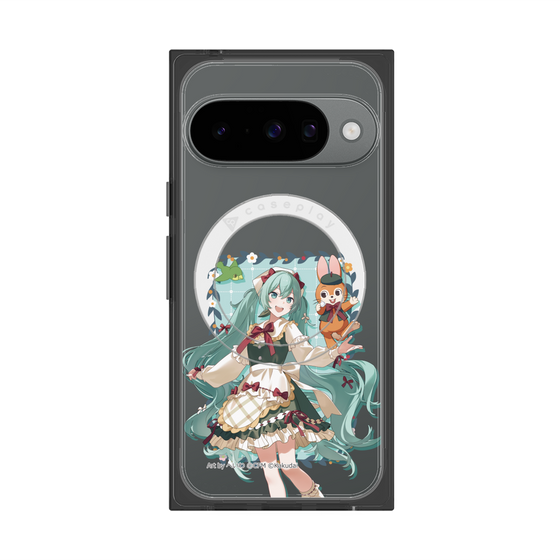 Premium Square Case with Pixelsnap［ Hatsune Miku × Kuppy Ramune - Hatsune Miku × Kuppy - Full-body Illustration 1 ］
