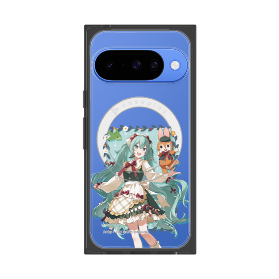 Premium Square Case with Pixelsnap［ Hatsune Miku × Kuppy Ramune - Hatsune Miku × Kuppy - Full-body Illustration 1 ］
