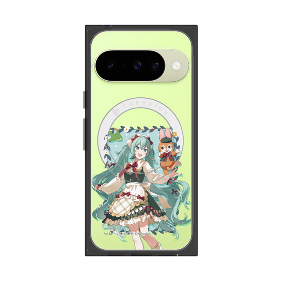 Premium Square Case with Pixelsnap［ Hatsune Miku × Kuppy Ramune - Hatsune Miku × Kuppy - Full-body Illustration 1 ］