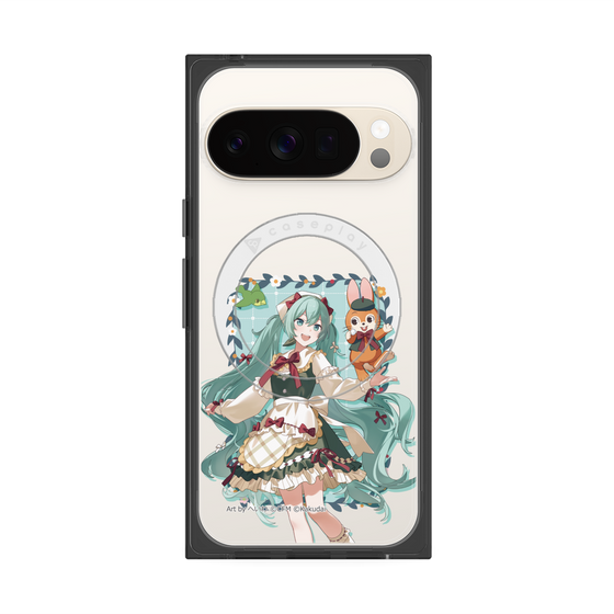 Premium Square Case with Pixelsnap［ Hatsune Miku × Kuppy Ramune - Hatsune Miku × Kuppy - Full-body Illustration 1 ］