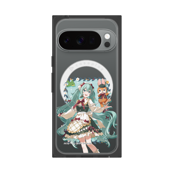 Premium Square Case with Pixelsnap［ Hatsune Miku × Kuppy Ramune - Hatsune Miku × Kuppy - Full-body Illustration 1 ］