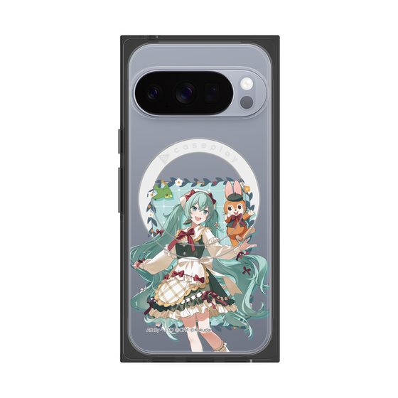 Premium Square Case with Pixelsnap［ Hatsune Miku × Kuppy Ramune - Hatsune Miku × Kuppy - Full-body Illustration 1 ］